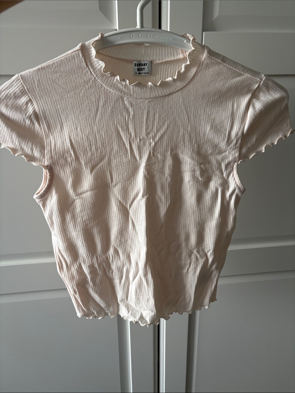 Aritzia Sunday Best Ribbed Short Sleeve Crop
